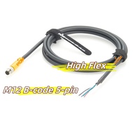M8 Sensor Connector 5-pin B-code Plug with Wire Cable, Round Connector Male, for Cognex GPIO Power C