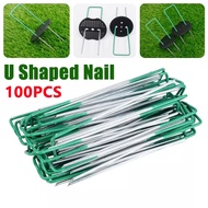 100PCS U Shaped Nails Paku U Artificial Grass Pegs Artificial Grass Weed Mat Durable Metal Staples f