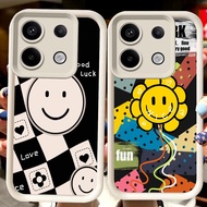 H43 Smiely White Casing for Xiaomi Redmi 13C 15C 13X poco M6 13T X6 Neo Note 13 Pro Plus 5G