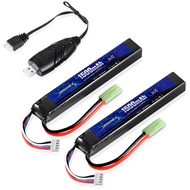 URGENEX Airsoft Battery 11.1V 1500mAh 35C High Discharge Rate Lipo Battery Pack with Mini Tamiya Plu