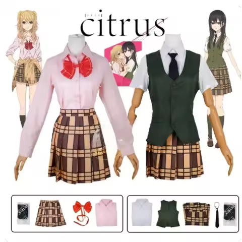 Anime Citrus Cosplay Aihara Yuzu Aihara Mei Cosplay Costume School Uniform Skirt Suit Wig Woman Girl