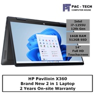 HP Pavilion X360 2 In 1 Laptop | i7-12th Gen | 16GB RAM | 512GB SSD | 14" FHD IPS Touchscreen | 2 Ye