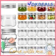 OKDEALS Mason Jars with Sliver Lids, Round Transparent Microwave Safe Glass Canning Jars, Reusable R