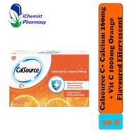 [EXPIRED SALE] CalSource C+ Effervescent (Calcium 260mg + Vitamin C 1000mg) Orange Flavoured Effervescent Tablets 30s