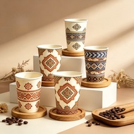 Paper Cup Single Wall Full Print Ethnic Motif 8oz 12oz 16oz 22oz | Thick Paper Cups | Food Grade | C