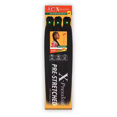 Sensationnel Braids X-Pression 3X Pre-Stretched Braid 58" -Braiding hair, Long Lasting, Lightweight