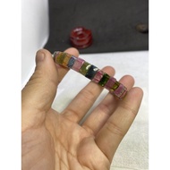 D1717 Natural Gemstone.strong Color/Top Clear Material Tourmaline Hand Row Weight: 10g Size Approxim