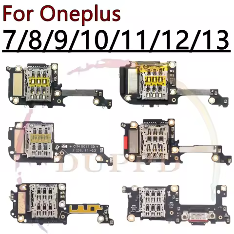 Sim Card Socket Slot Tray Reader Holder Connector Container Board Flex Cable For OnePlus 11 12 13 7T
