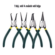 Hộp 4 chiếc Kiềm mở phe trong, phe ngoài, Mũi cong, mũi thẳng, mũi đôi, mũi đơn (kìm phanh)Mẫu 7inch