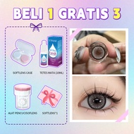 UYAAI【COD】4 Item Paket kombinasi (1Pasang Softlens+1Alat Pencuci Softlens+10ml tetes mata+1kotak cer