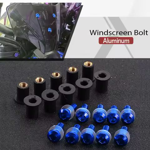 5mm 10PCS Motorcycle Windshield Bolts Screw Nut Fastener Kit For YAMAHA NMAX 125 150 155 NMAX155 NMA