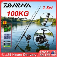 DAIWA Reel Spinning Rod Fishing Set Combo Reel Joran Pancing 1 Set Reel BC Surf Rod Pantai