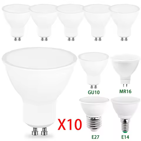 10pcs GU10 E27 E14 MR16 GU5.3 Lampada LED Bulb 3W 6W 9W 12W 220V Bombillas LED Lamp Spotlight Lampar