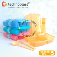 TECHNOPLAST Color Fun Sealware With Cultery Set Lunch Box Spoon Set