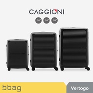 bbag shop : Caggioni กระเป๋าเดินทาง  รุ่นเวอร์ติโก  [สีชมพู/สีดำ] วัสดุโพลีคาบอเนต  มีช่องซิปขยาย ซิป2ชั้น 4 ล้อ ล้อคู่ หมุนได้ 360 องศา รหัสล๊อค TSA กระเป๋าเดินทางล้อลาก คาจีโอนี่ สีชมพู 20 Inches