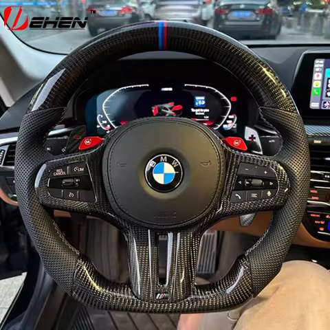 Carbon Fiber Car Steering Wheel Panel Decoration Cover Trim alcantara For BMW M240i M340i M440i G80 