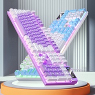 YINDIAO K500 mechanical keyboard with diverse colors and 7-color led lights through keys for gamers 