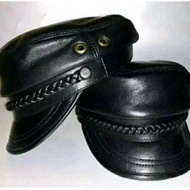 Topi Kulit Pria Model Nahkoda Kapten Pelaut - Topi Ariel Police