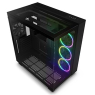 NZXT H9 Elite CS8578 Double Layer Middle Tower PC Case Tempered Glass Model Black CM-H91EB-01
