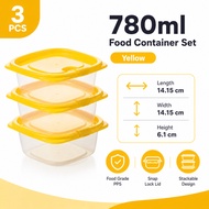 6pcs Camellia Food Storage Container Set with Lid Fridge Freezer Microwave Box 780ml 830ml