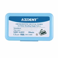 50Sets 200pcs AZDENT Dental Orthodontic Bracket Buccal Tube 1st Molar MBT/Roth 0.022 Bondable Non-Co