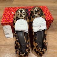 🐆ToryBurch-金牌豹紋毛毛平底鞋REVA-HAIRCALF LEATHER🩷