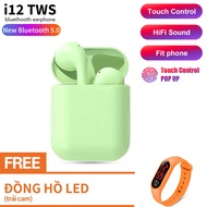 Tai nghe Bluetooth i12 KL Hỗ Trợ Mọi Dòng Máy  Tai Nghe Bluetooth Mini TWS Bản Nâng Cấp Chip 5.0 Tai