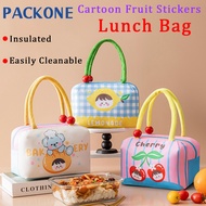 PACKONE Cartoon Fruit Stickers Lunch Bag Insulation Easily Cleanable