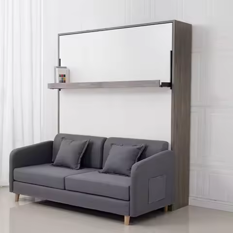 Small apartment household invisible bed folding flap under bed turning bed Murphy wall wardrobe inte