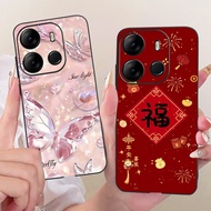 Tecno Pop 7 BF6 7Pro BF7 BF7h Cover Tecno Pop 7 Pro Case Silicone Cute Cat Luxury Flowers Cool Paint