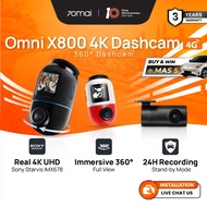 [NEW] 70mai Omni X800 360° Dashcam 4K Resolution | 4G Connectivity | AI Motion Detection | Buffered 