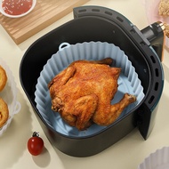 New 20cm Air Fryers Oven Baking Tray Fried Pizza Chicken Basket Mat AirFryer Silicone Pot Round Replacemen Grill Pan Accessories
