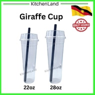 22oz / 28oz Giraffe Cup with Lid FREE Straw Tall Cup / Cup Zirafah / Cawan Plastik Tinggi