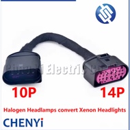 1Pcs 10P to 14P Conversion harness plug 1J0973737 1J0973835 For VW Audi Halogen Headlamps convert Xe