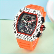 Fashionable Personality Miller RM Same Style Wine Barrel Watch Trendy Mens Calendar Silicone With Fi