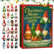 Gnome Wonderland Advent Calendar 2025 Creative 2D Flat Acrylic Gnome Figures Pendants Collectible Ch