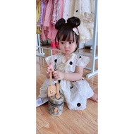 Cute Polka Dot Fur Dress for Children 2-7 Years Old