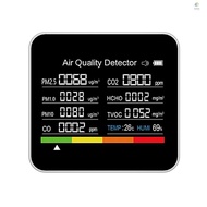 9 in 1 Air Quality Monitor CO2 Meter Carbon Dioxide Detector CO2 CO TVOC HCHO PM2.5 PM1.0 PM10 Tempe