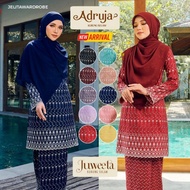 READY STOCK  New Kurung Sulam Adruja &amp; Juweeta Embroidery Cotton Raya cutting kurung modern by Jelita Wardrobe