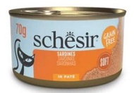 Schesir - 無穀沙丁魚醬 貓罐頭 70g