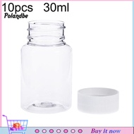 pe 10Pcs 30ml Transparent Plastic Pill Bottles Salt Candy Case Storage Container