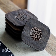 Next Day With Ebony Window Grille Coaster [Lukang Chunxitang] Wooden Tea Set Mat Accessories Chinese