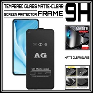 oppo reno 4 4g / reno4 4g tempered glass matte frame screen protector - matte frame reno 4 4g