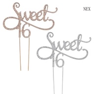 NEX Sweet 16 Cake Topper 16th Birthday Party Themes With for Rhinestone Decoration A