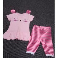 Pink Bunny Ears 7-Point Pants Set