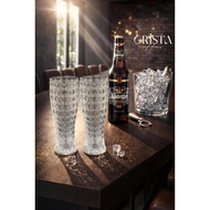 Set of 6 Crista Home crystal-patterned glass beer glasses- 440ml-60245 - Beer cups, beer glasses