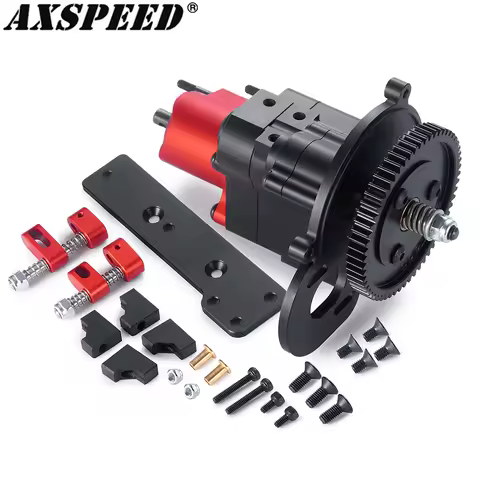 AXSPEED Metal 2 Speeds Gearbox Breaking Dig Transmission Transfer Case for Axial SCX10 1/10 RC Crawl