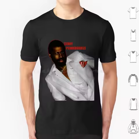 Teddy Pendergrass ( Musician ) T Shirt Big Size 100% Cotton Pop Soul Motown Stax Records Vinyl Marvi