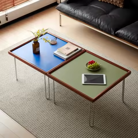 Bauhaus Square Coffee Table Stainless Steel Center Table for Living Room Nordic Minimalist End Table