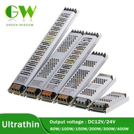 Ultra Thin Power Supply Led Driver DC12V DC24V 60W 100W 150W 200W 300W 400W Transformers แสงสำหรับ L